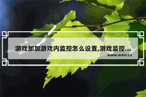 游戏加加游戏内监控怎么设置,游戏监控软件加加