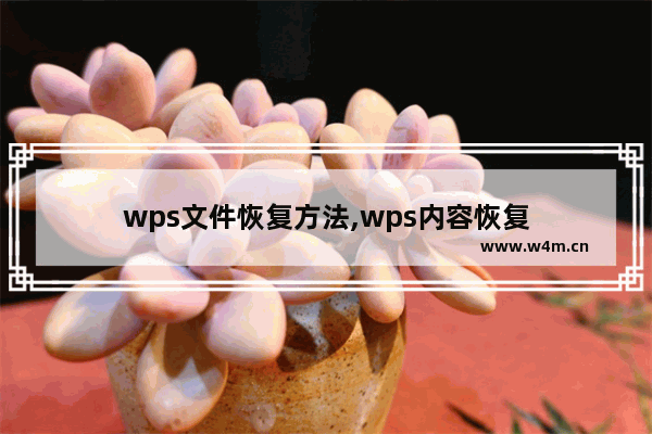 wps文件恢复方法,wps内容恢复