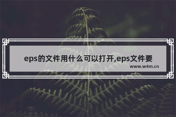 eps的文件用什么可以打开,eps文件要用什么软件打开