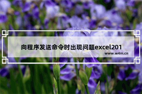 向程序发送命令时出现问题excel2010,excel2013向程序发送命令时出现问题怎么解决