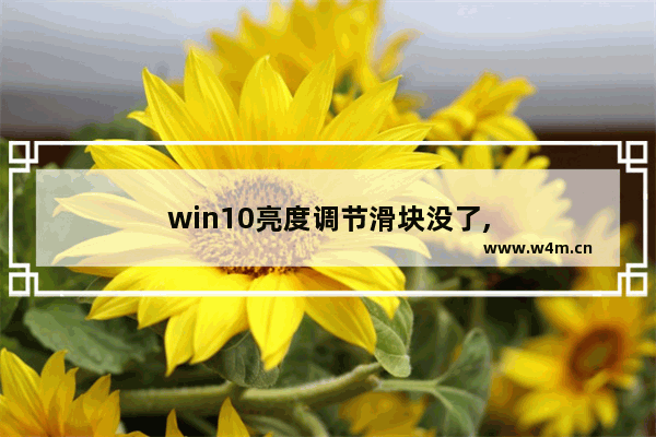 win10亮度调节滑块没了,