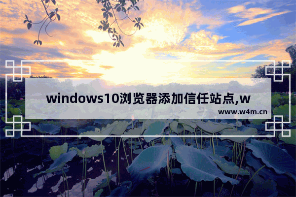 windows10浏览器添加信任站点,window10怎么设置浏览器可信任站点