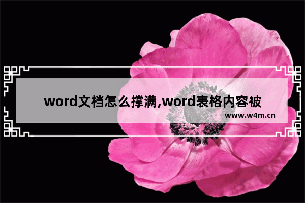 word文档怎么撑满,word表格内容被挡住