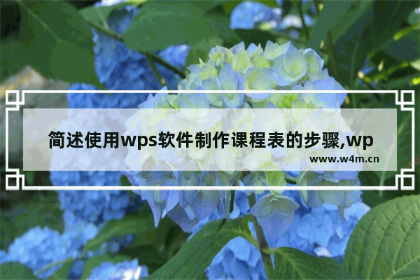 简述使用wps软件制作课程表的步骤,wps制作课程表