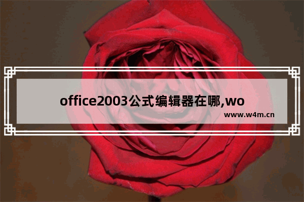 office2003公式编辑器在哪,word2003公式编辑器设置快捷键