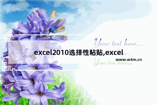 excel2010选择性粘贴,excel中选择性粘贴可以粘贴哪些