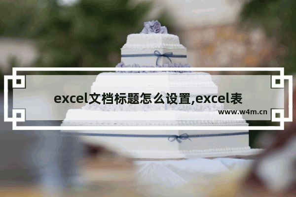 excel文档标题怎么设置,excel表格里标题怎么调整