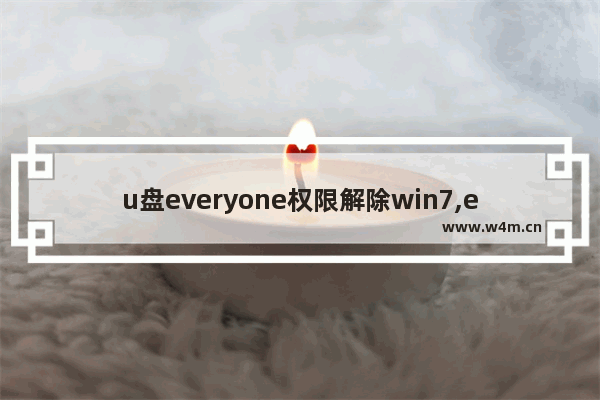 u盘everyone权限解除win7,everyone权限怎么解除