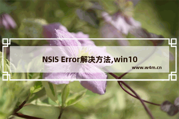 NSIS Error解决方法,win10软件安装出现nsis错误