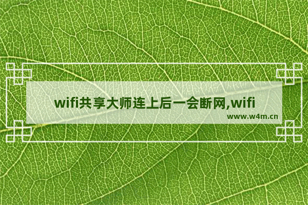 wifi共享大师连上后一会断网,wifi会自己断开连接