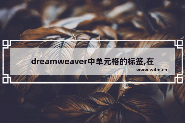 dreamweaver中单元格的标签,在dreamweaver中下面哪些html标签的样式可以进行定义