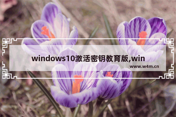 windows10激活密钥教育版,win10教育版密钥最新