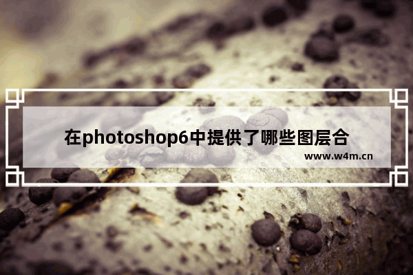 在photoshop6中提供了哪些图层合并方式,pscs6新建图层