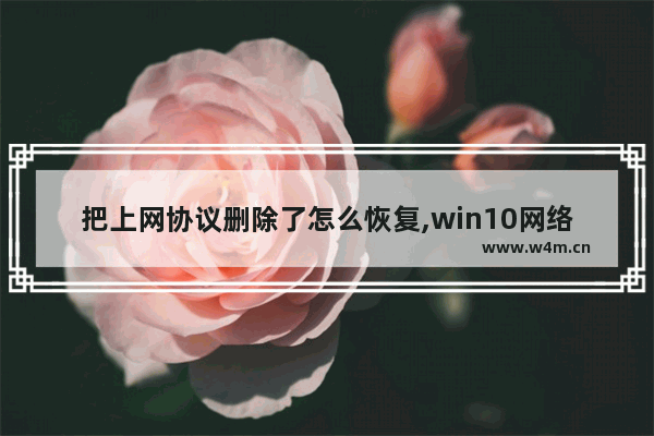 把上网协议删除了怎么恢复,win10网络删除怎么恢复