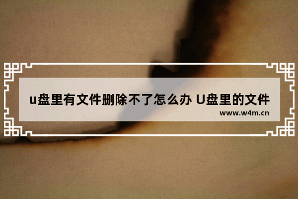 u盘里有文件删除不了怎么办 U盘里的文件删除失败怎么办