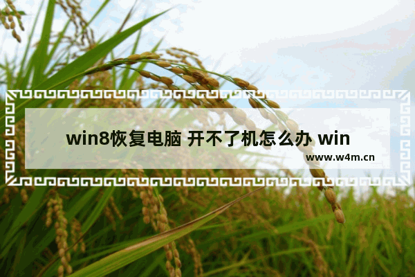 win8恢复电脑 开不了机怎么办 win8开机无法进入系统怎么办