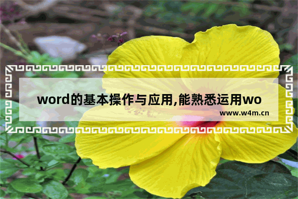 word的基本操作与应用,能熟悉运用word文档的基本操作