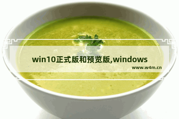 win10正式版和预览版,windows10预览版好用吗