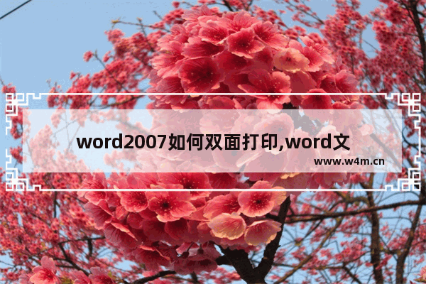 word2007如何双面打印,word文档设置双面打印的方法步骤