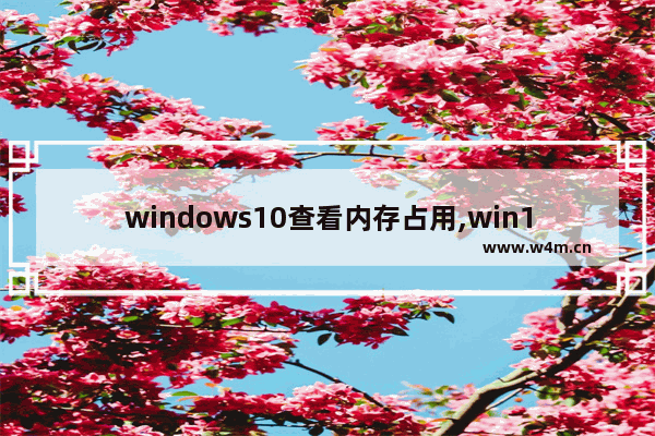 windows10查看内存占用,win10怎么看占用内存