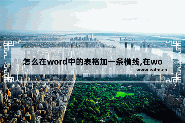 怎么在word中的表格加一条横线,在word表格中加一条横线怎么加-