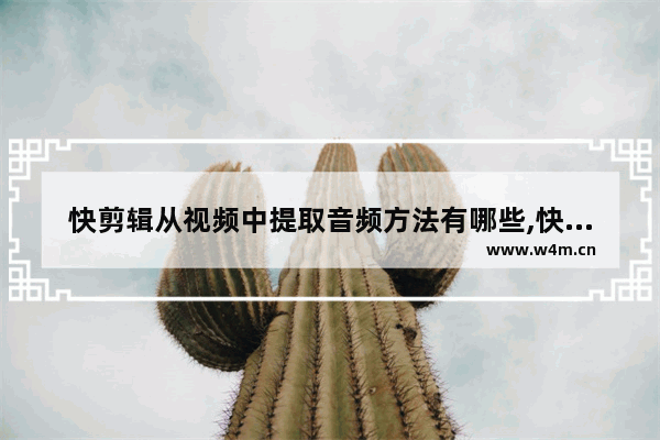 快剪辑从视频中提取音频方法有哪些,快剪辑从视频中提取音频方法怎么弄