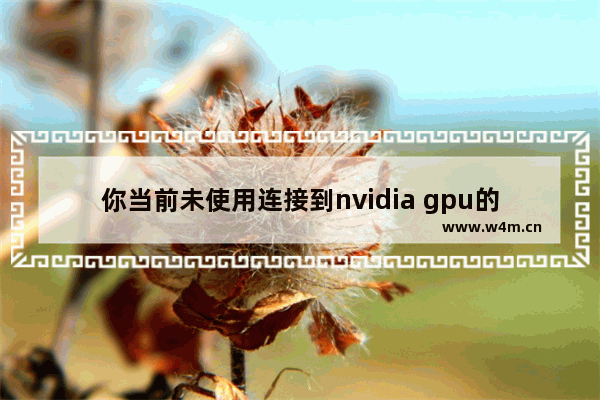 你当前未使用连接到nvidia gpu的显示器,win10无法连接到nvidia