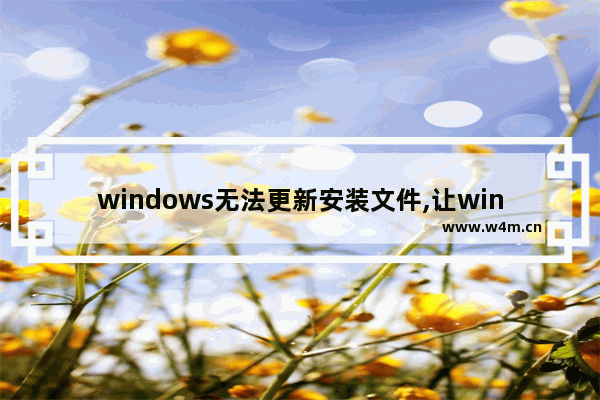 windows无法更新安装文件,让windows更新为你下载文件为什么无法完成请求