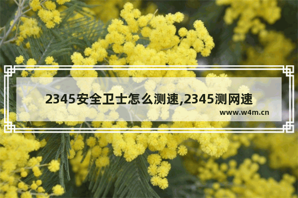 2345安全卫士怎么测速,2345测网速准吗-