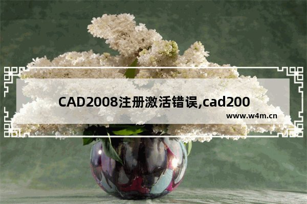 CAD2008注册激活错误,cad2008激活不了 要怎么解决