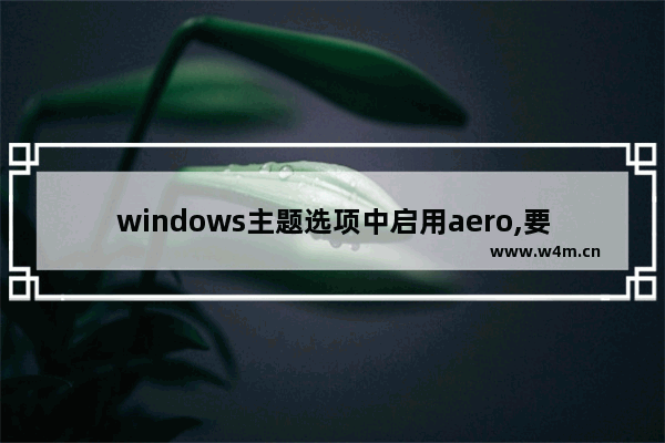 windows主题选项中启用aero,要开启WINDOWS 7的aero效果必须使用aero主题