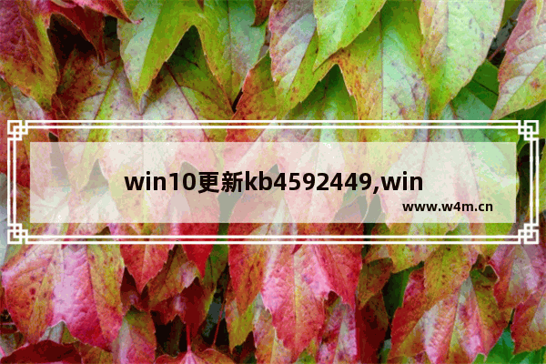 win10更新kb4592449,win10更新kb4580980