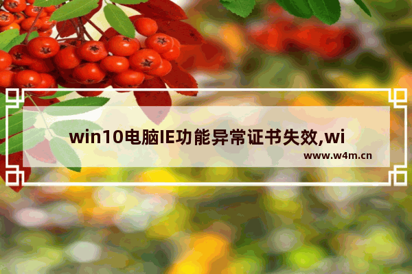 win10电脑IE功能异常证书失效,win10ie浏览器证书错误