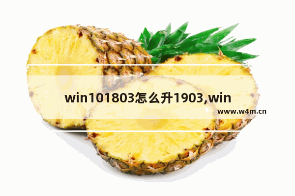 win101803怎么升1903,windows10 1703升1903