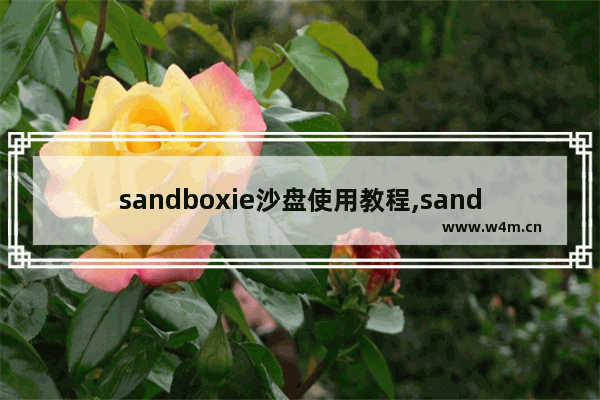 sandboxie沙盘使用教程,sandboxie沙盘工具