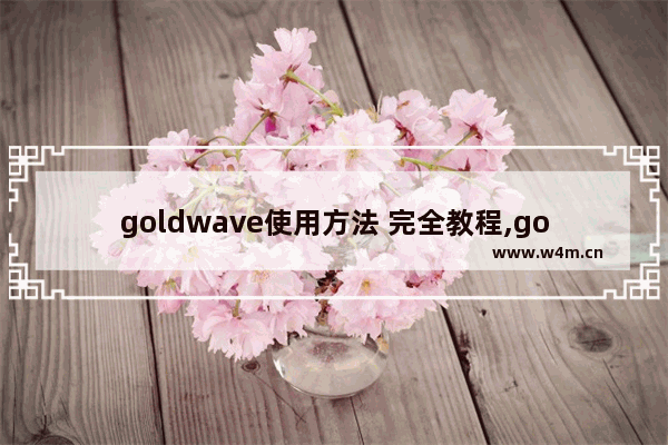 goldwave使用方法 完全教程,goldwave功能介绍