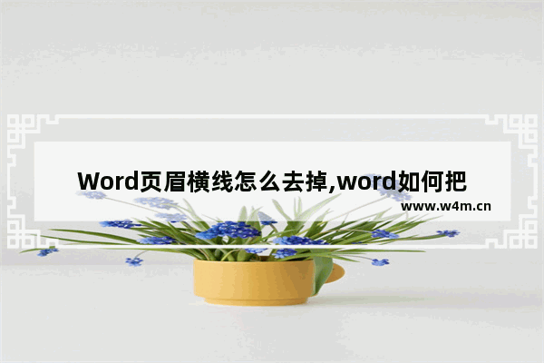 Word页眉横线怎么去掉,word如何把页眉横线去掉