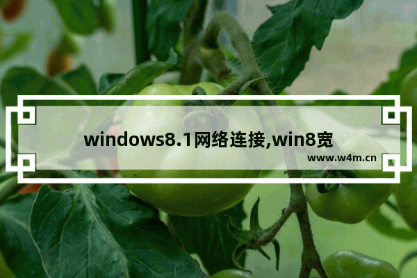 windows8.1网络连接,win8宽带怎么设置自动连接