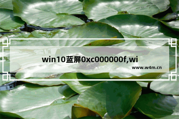 win10蓝屏0xc000000f,win10专业版错误代码0xc0000001