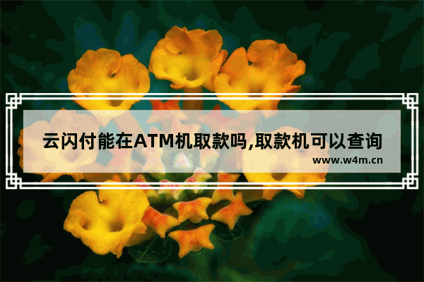 云闪付能在ATM机取款吗,取款机可以查询