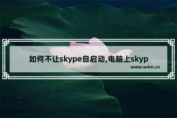 如何不让skype自启动,电脑上skype怎么禁止自启动