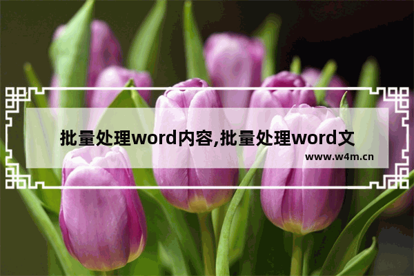 批量处理word内容,批量处理word文档格式