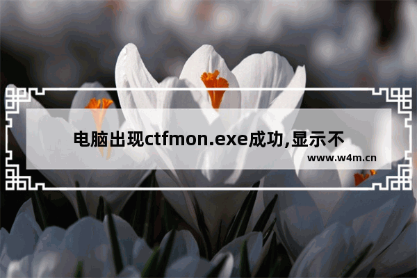 电脑出现ctfmon.exe成功,显示不了输入法打不了汉子,ctfmon.exe无法运行