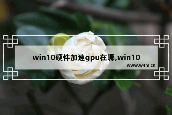 win10硬件加速gpu在哪,win10图形设置gpu加速有用