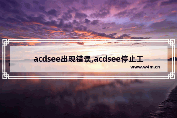 acdsee出现错误,acdsee停止工作怎么解决