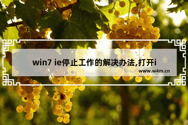 win7 ie停止工作的解决办法,打开ie报错已停止工作