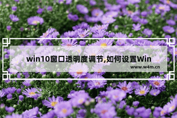 win10窗口透明度调节,如何设置Windows10桌面图标的透明度