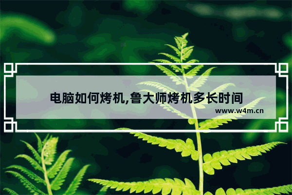 电脑如何烤机,鲁大师烤机多长时间