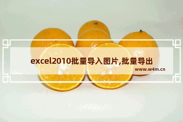 excel2010批量导入图片,批量导出excel中的图片