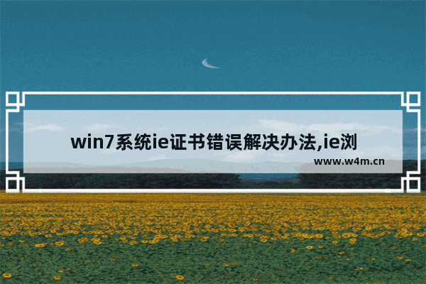 win7系统ie证书错误解决办法,ie浏览器证书错误解决办法win 7版